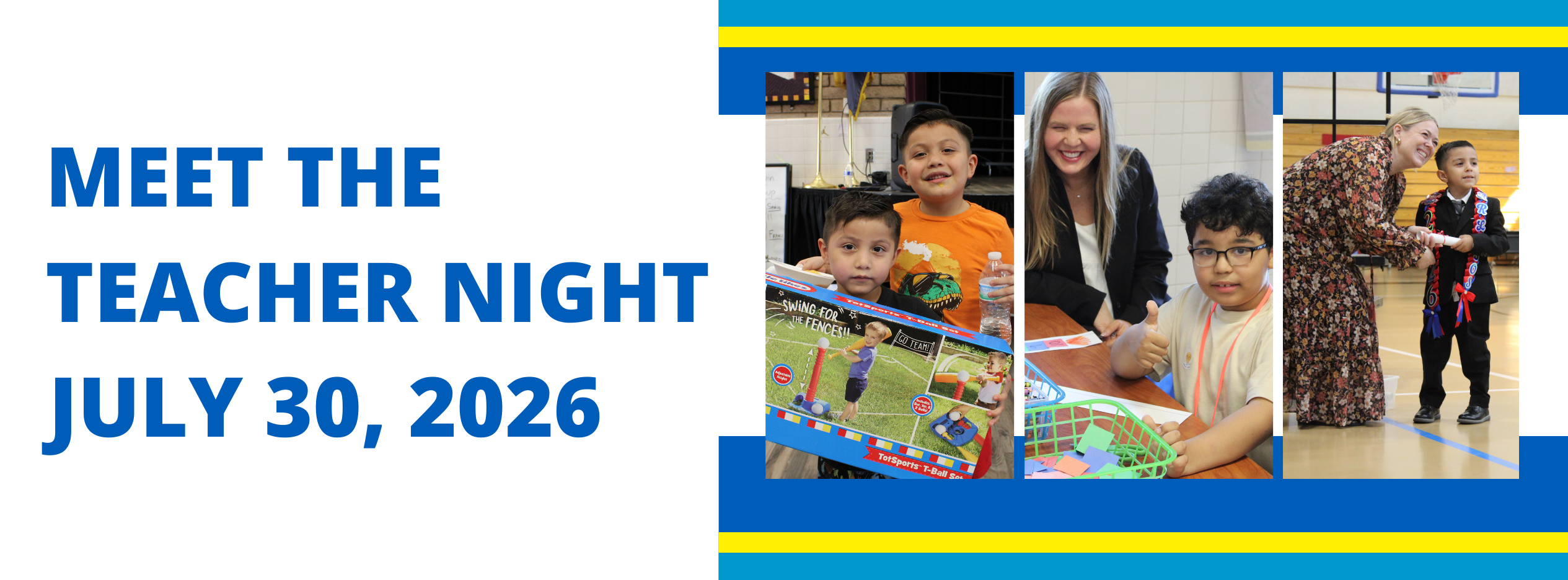 Meet the Teacher Night Banner for July 30, 2026