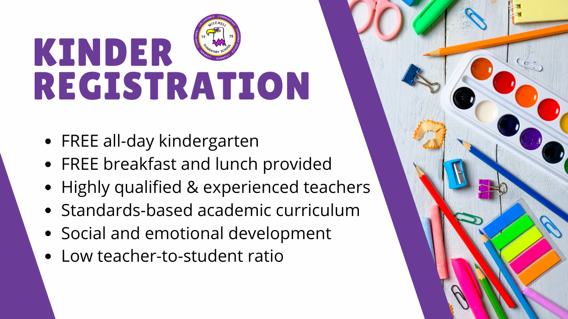 kinder registration FREE all-day kindergarten FREE breakfast and lunch provided Highly qualified & experienced teachers Standards-based academic curriculum Social and emotional development Low teacher-to-student ratio