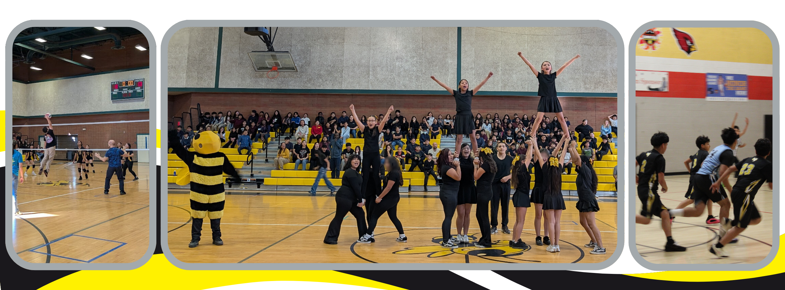 MKU cheer doing pyramid stunts