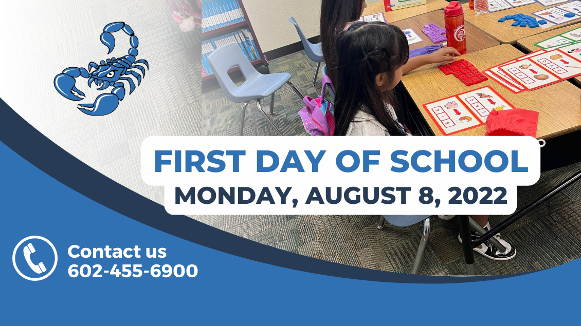 First day of school is on Monday, August 8, 2022