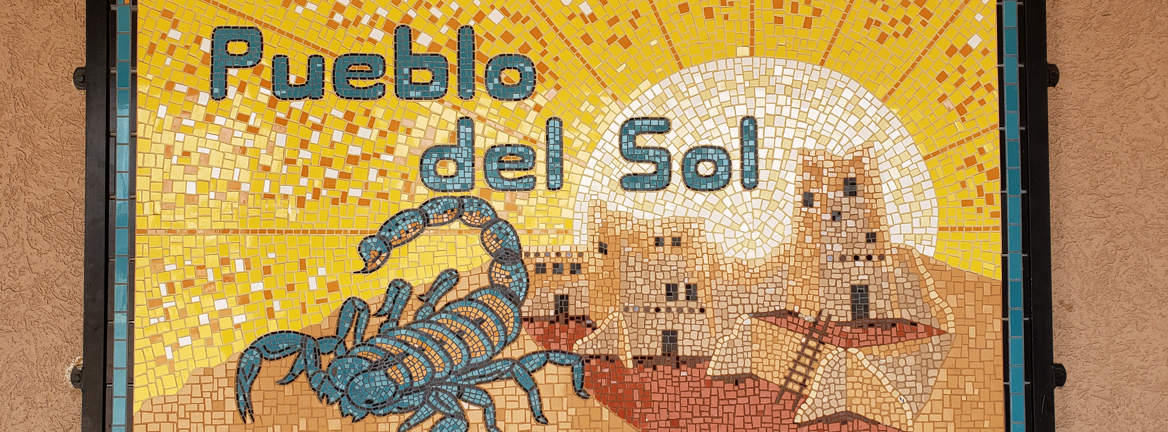 Pueblo del Sol mosaic sign