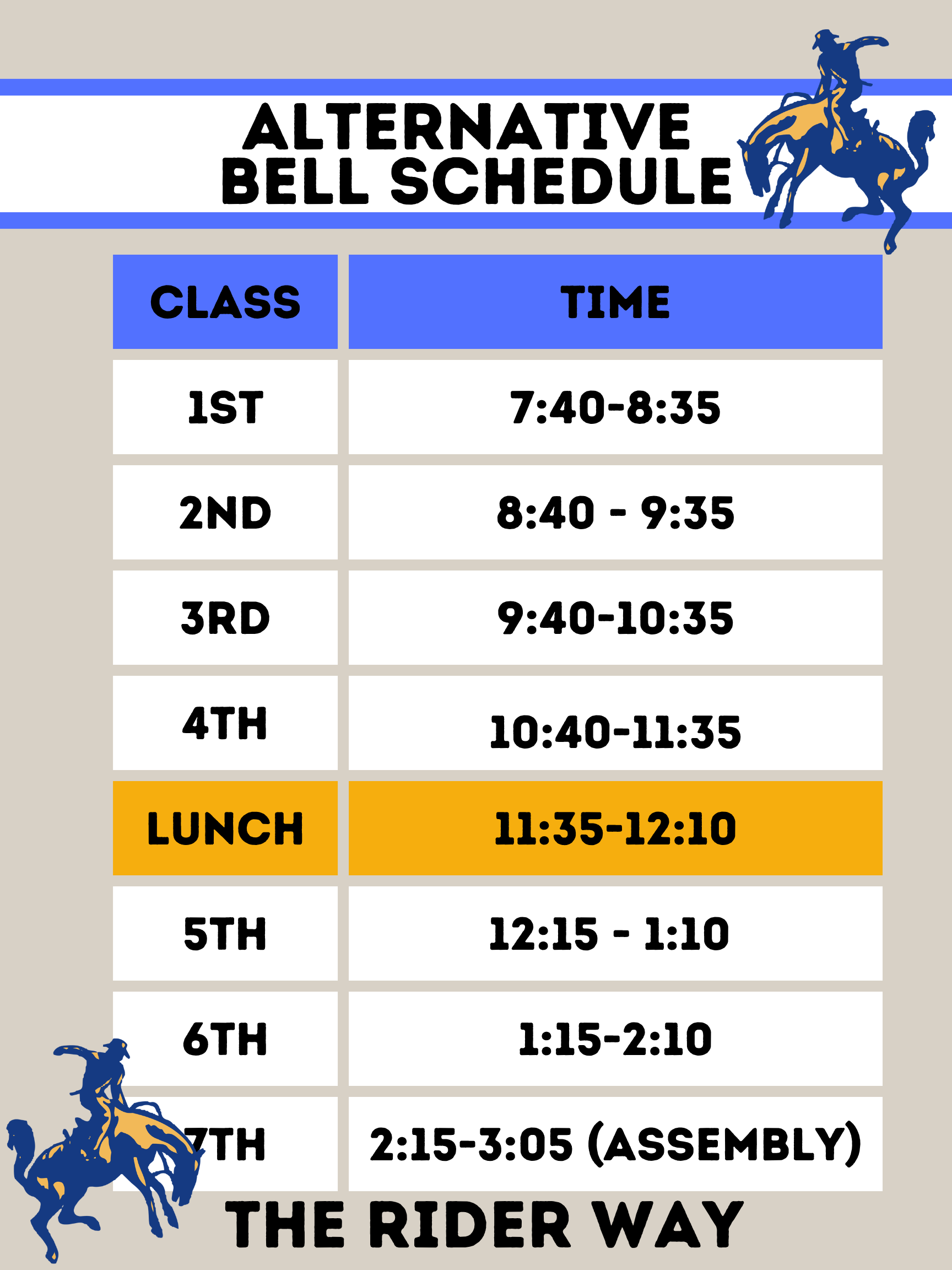 Alternative Schedule