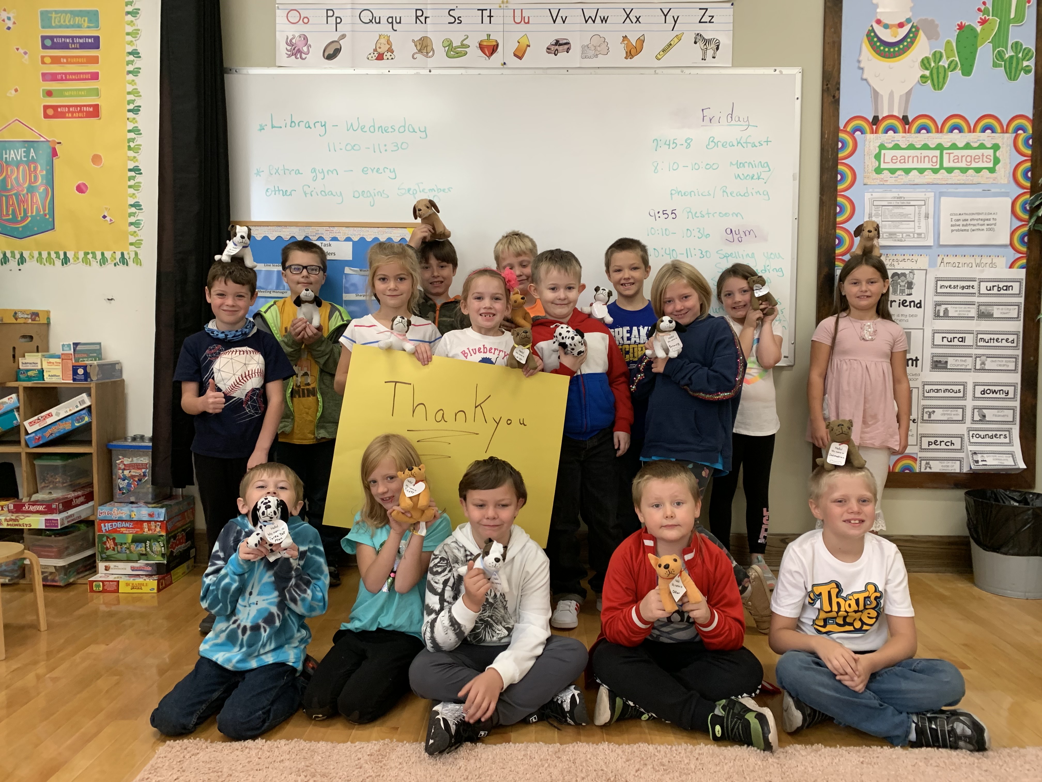 Thank you photo with students