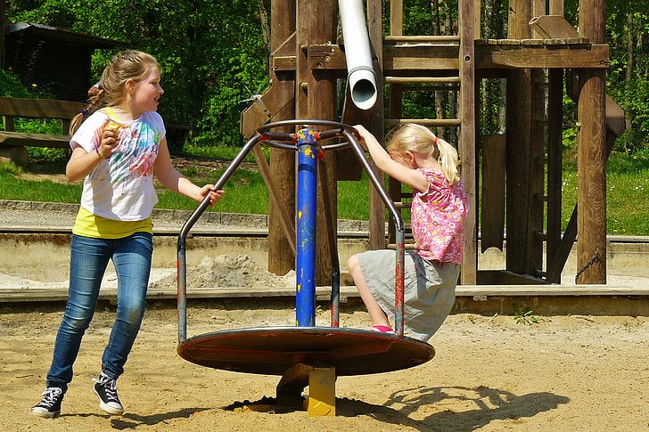 Children playing in a playground