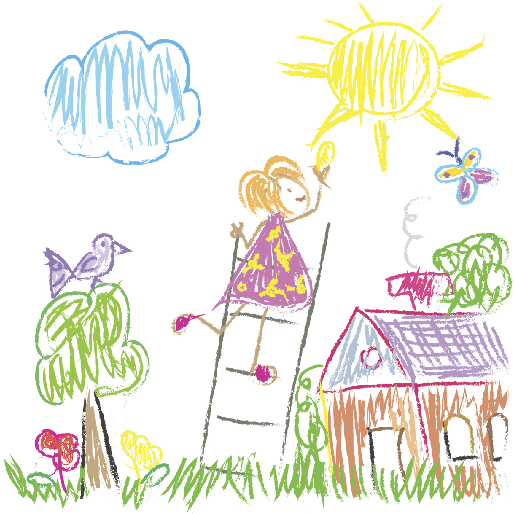 Child's Drawing of Home