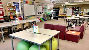 This is a classroom that shows flexible seating for engaging student learning.
