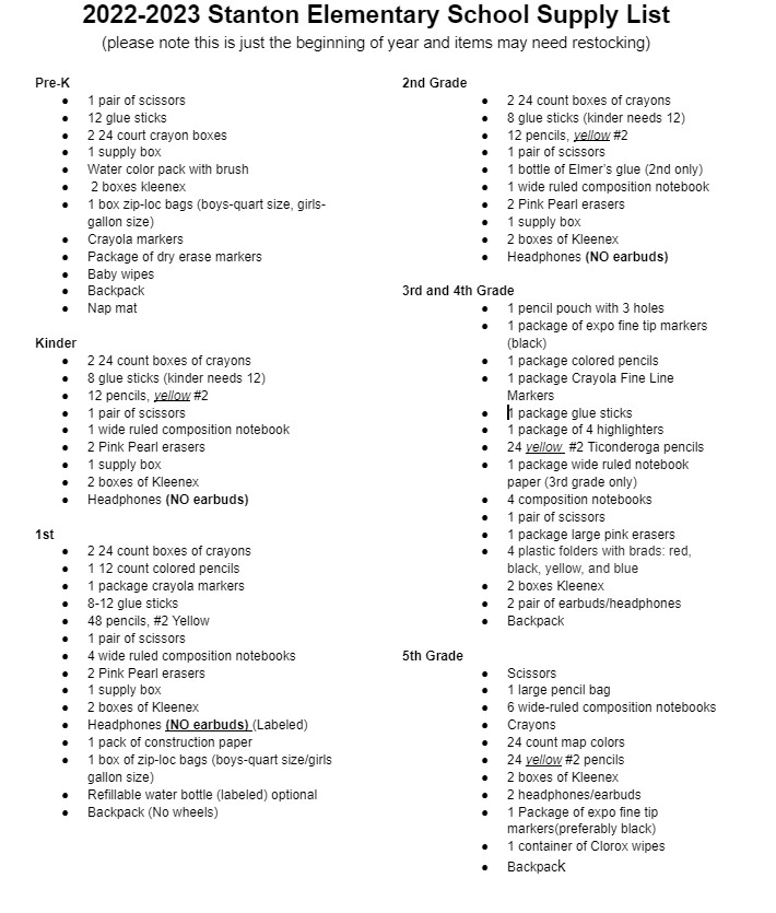 Supply List