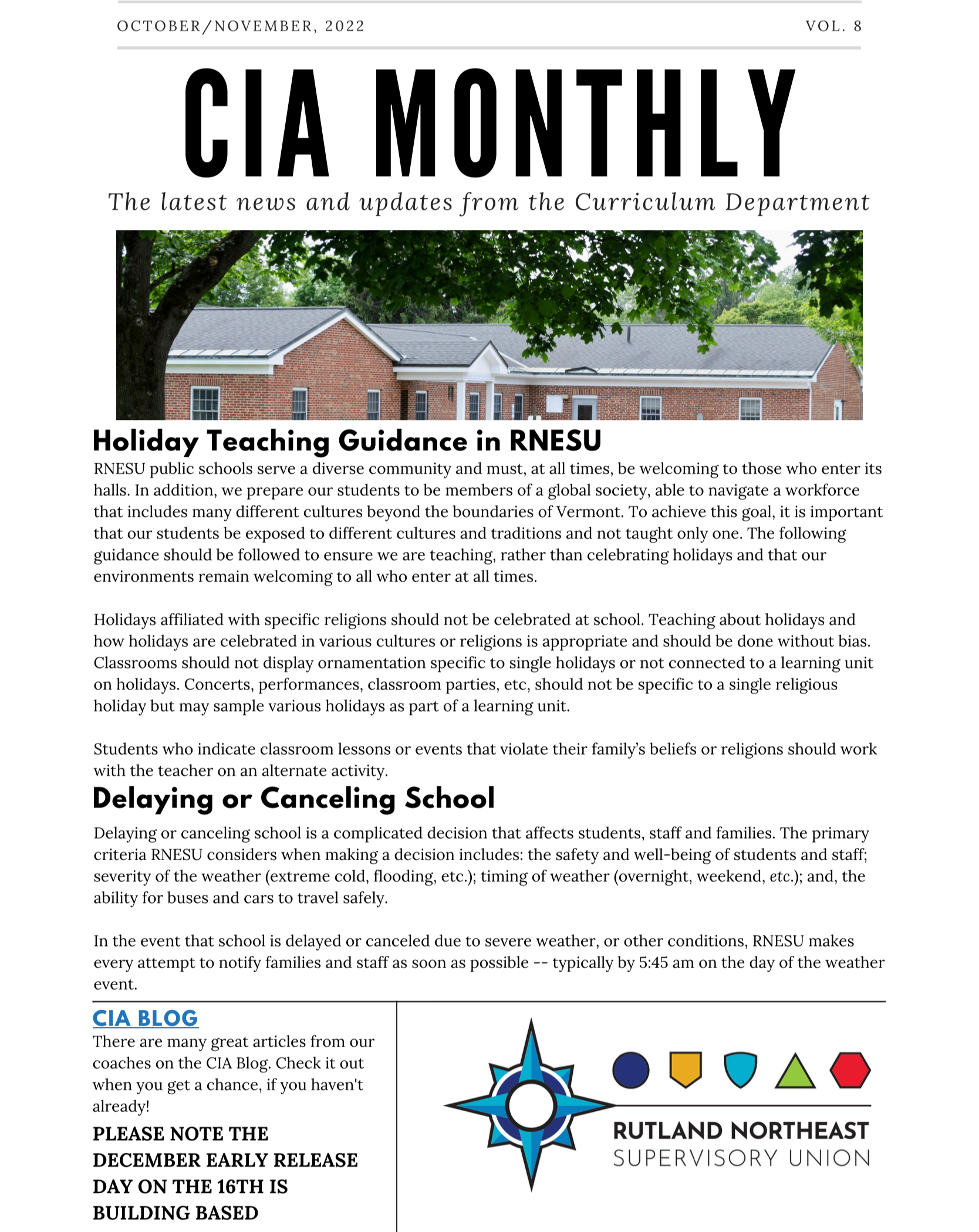 CIA October/November 2022 Monthly