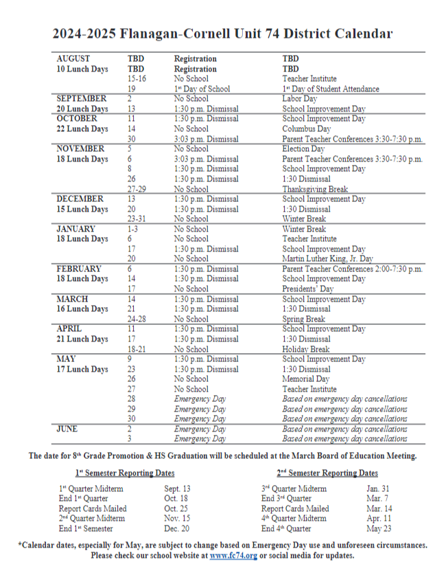 school calendar 2 24-25