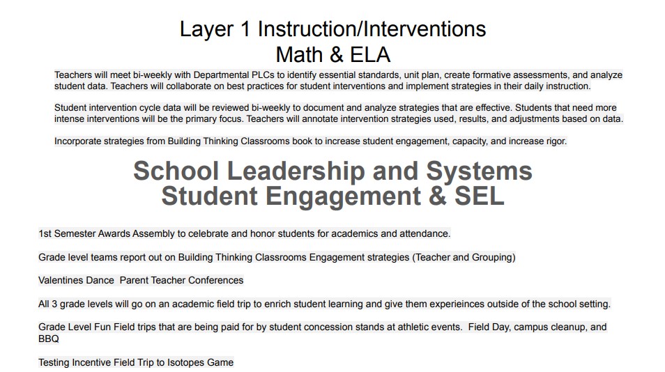 Second semester 90 day plan