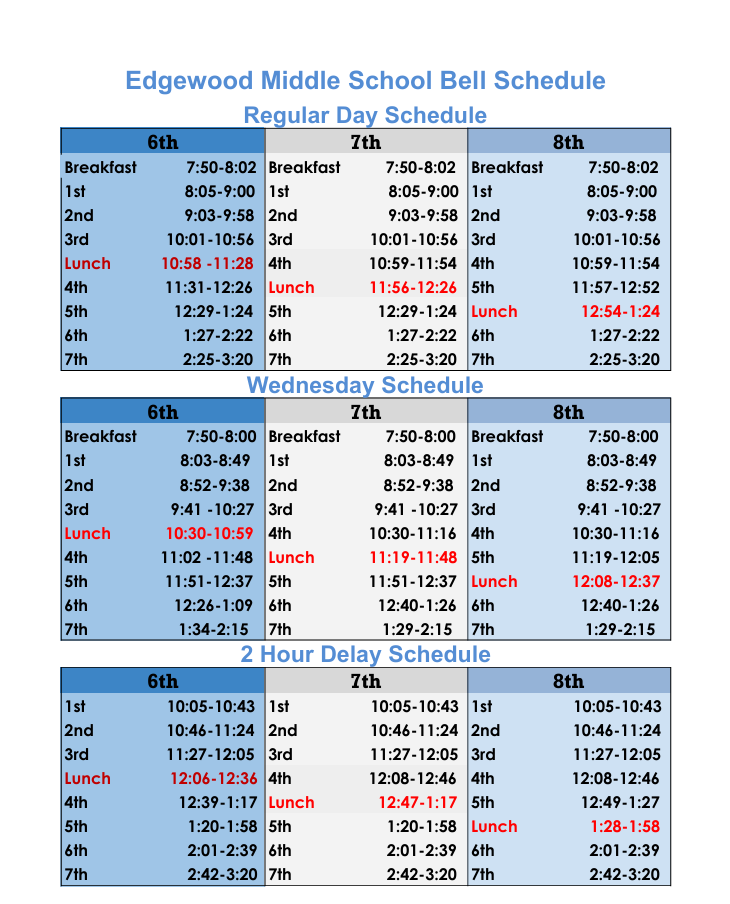 Bell Schedule 25/26
