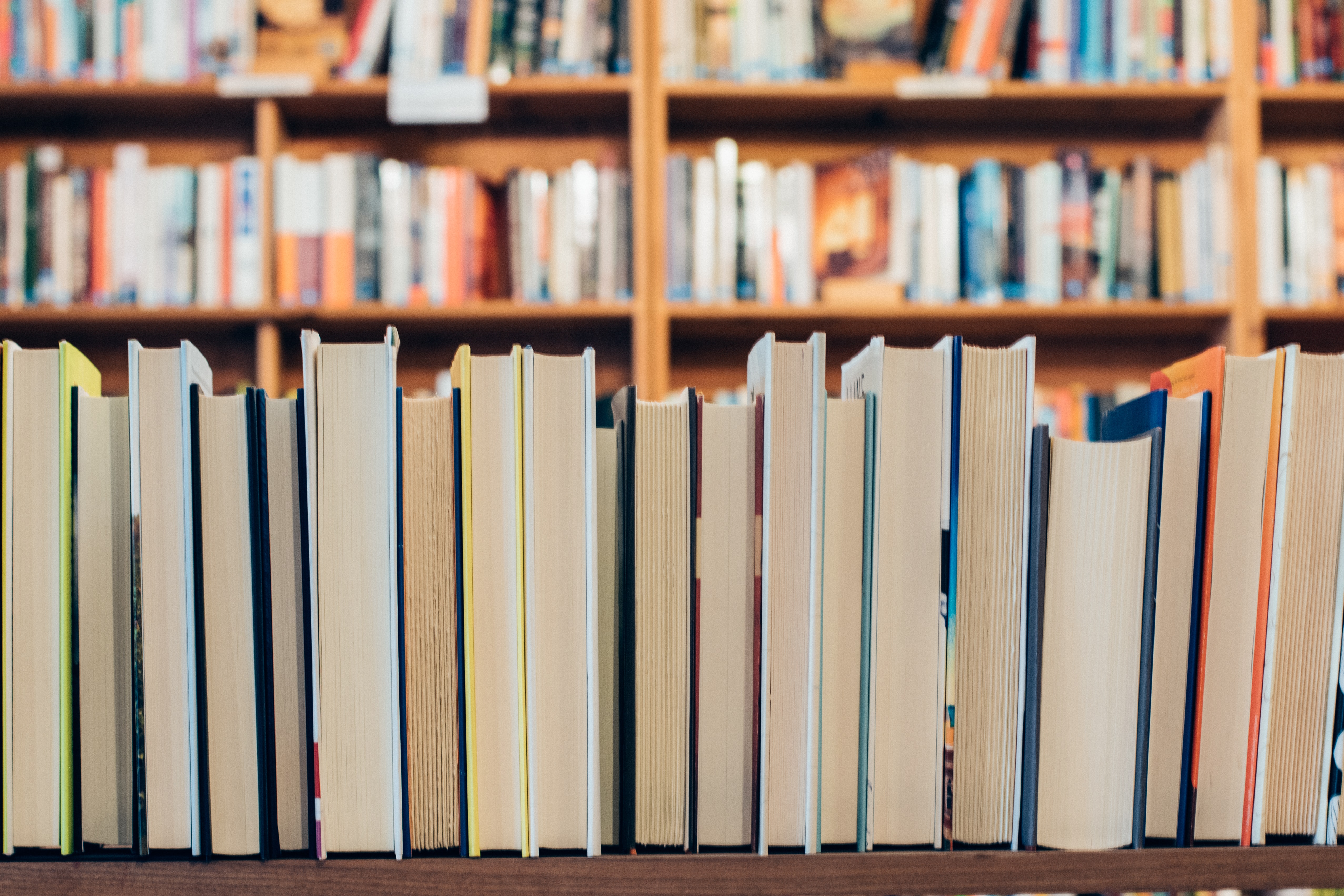 Library with books on a shelf