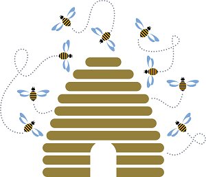 cartoon bee hive
