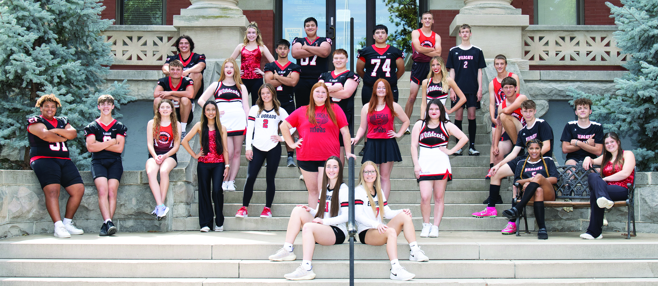 EHS senior athletes at courthouse