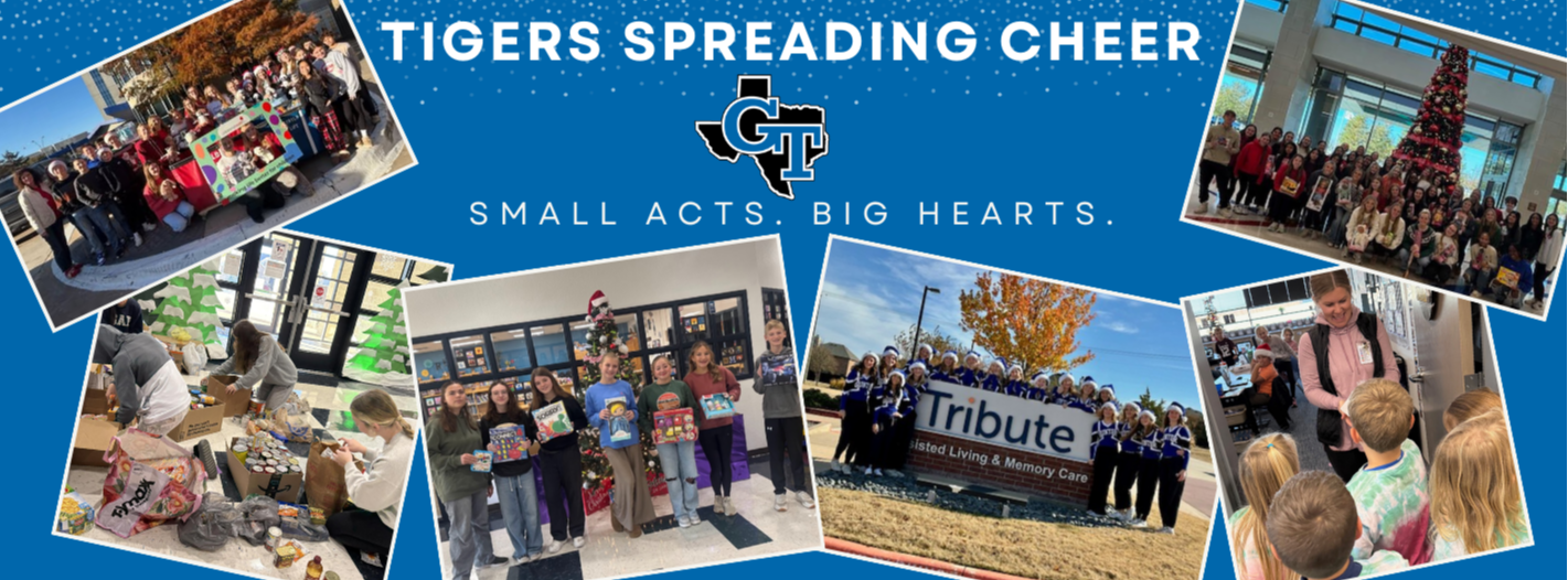 Images of students giving back to their community. 