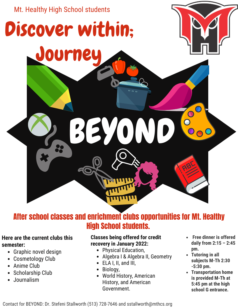 BEYOND flyer for afterschool activities