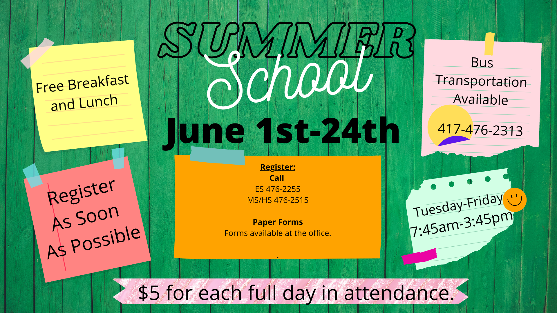summer school june 1st-24th