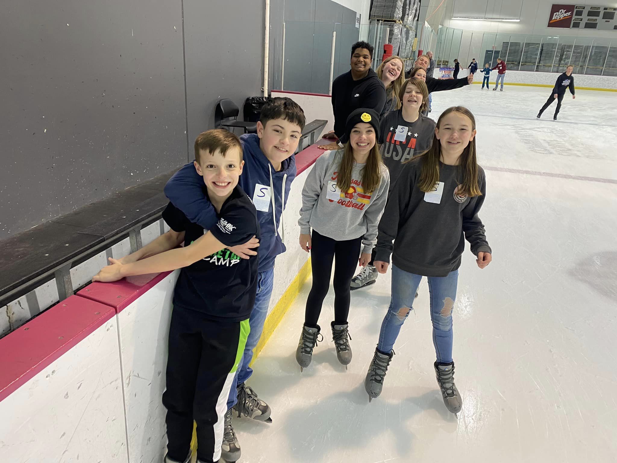 middle schoolers ice skating