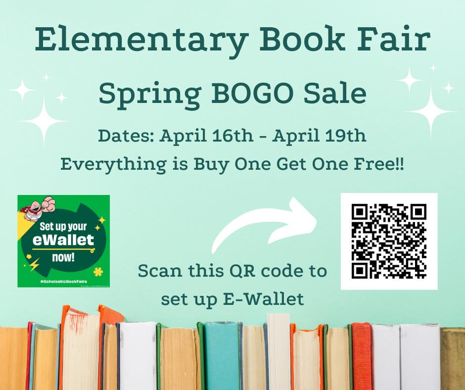 Central will be having a Spring BOGO Book Fair on April 16th-19th.  Everything is Buy One Get One Free.