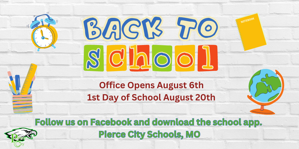 office opens August 6th. 1st day of school august 20th