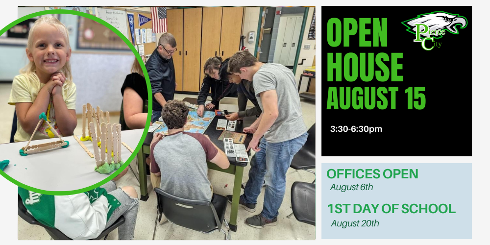 offices open august 6th. open house august 15th. 1st day of school august 20th.