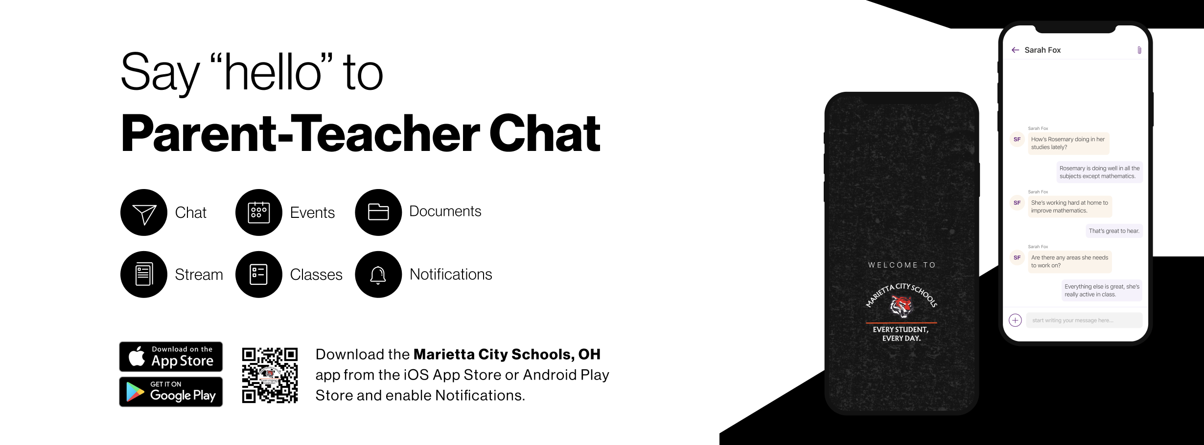 say hello to parent teacher chat