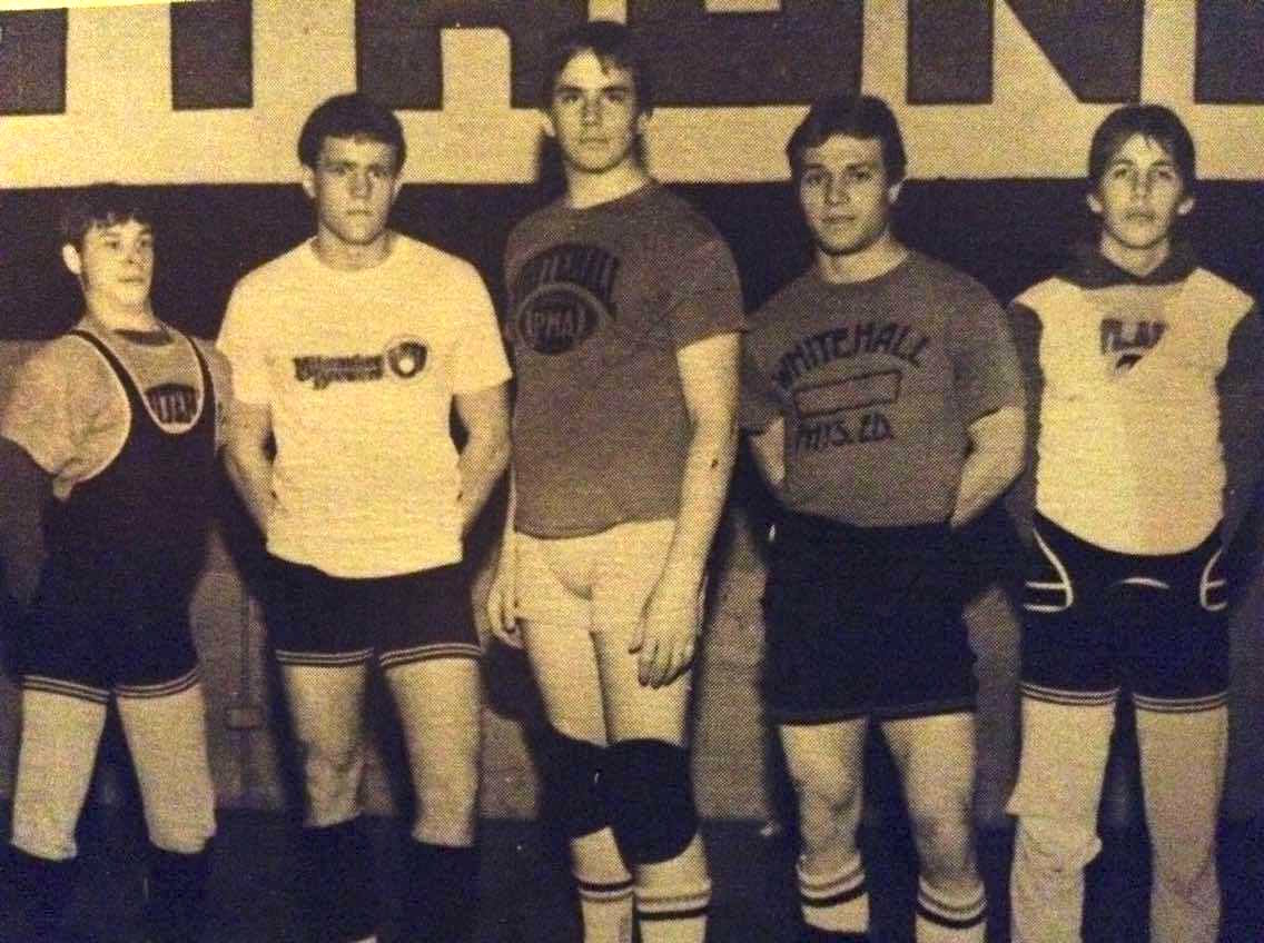 Seniors (L to R) Gary Austin, Keith Schaefer, Jeff Herried, Kevin Kulig, and Fred Gardner.