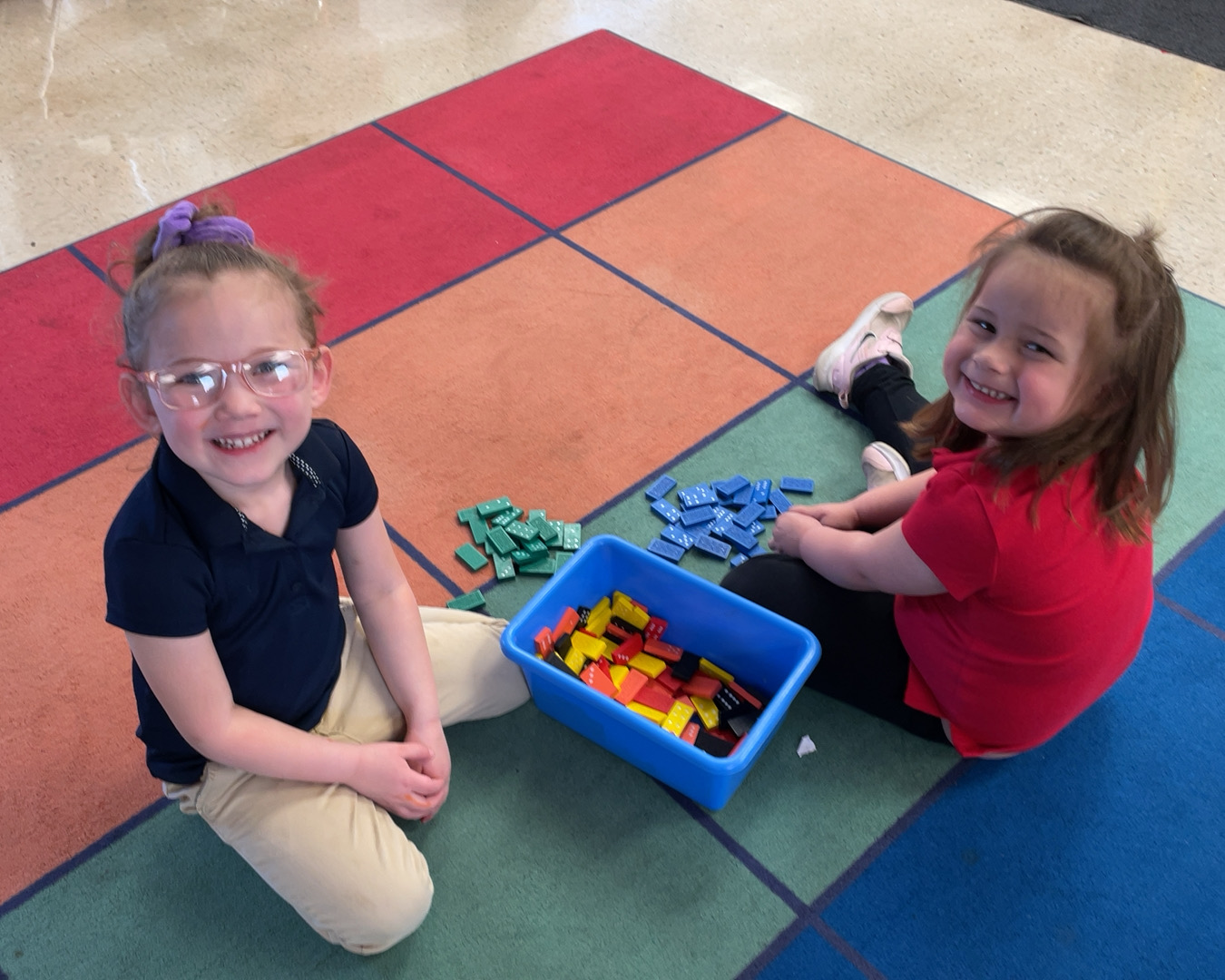Students during math centers