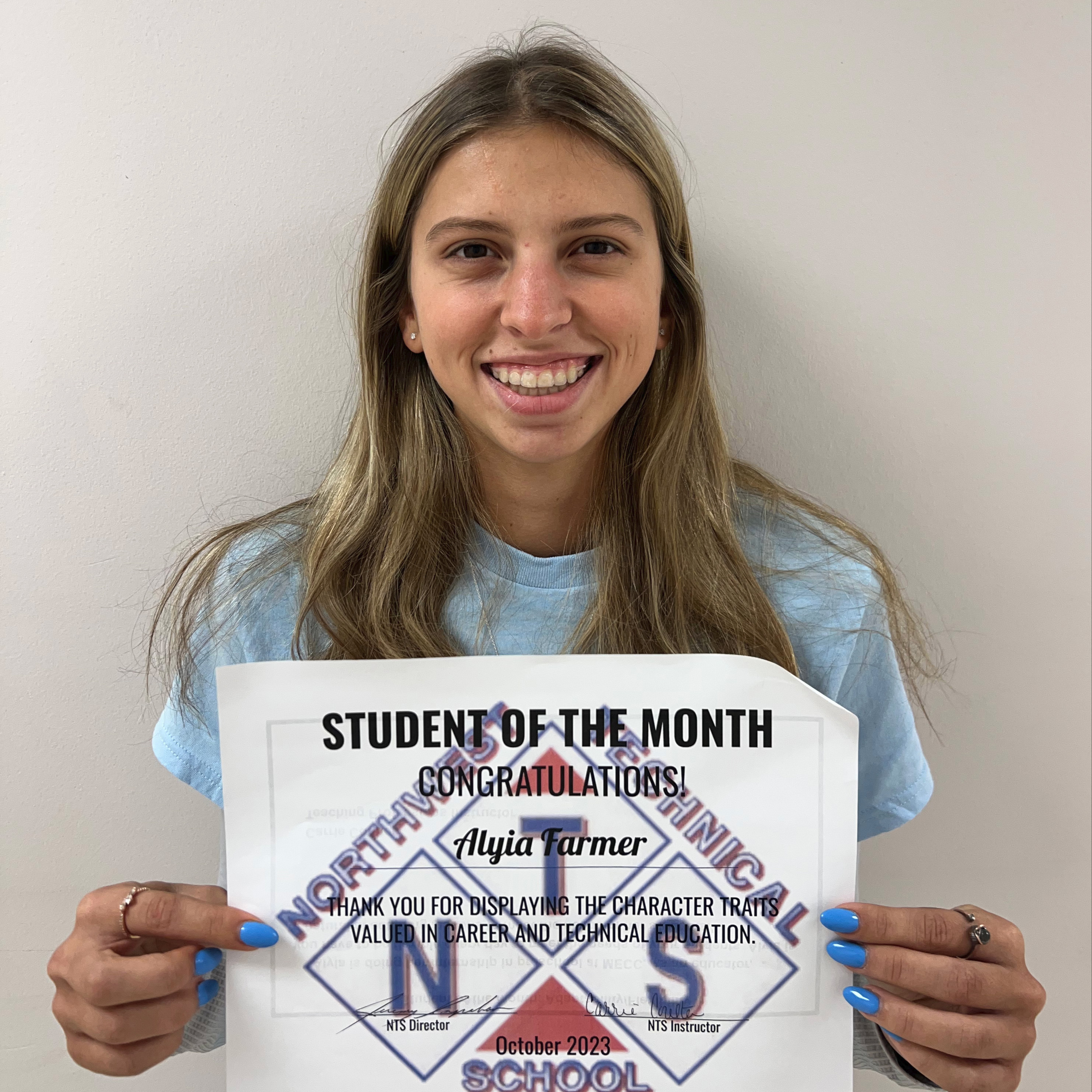 Alyia  - NTS October Student of the Month