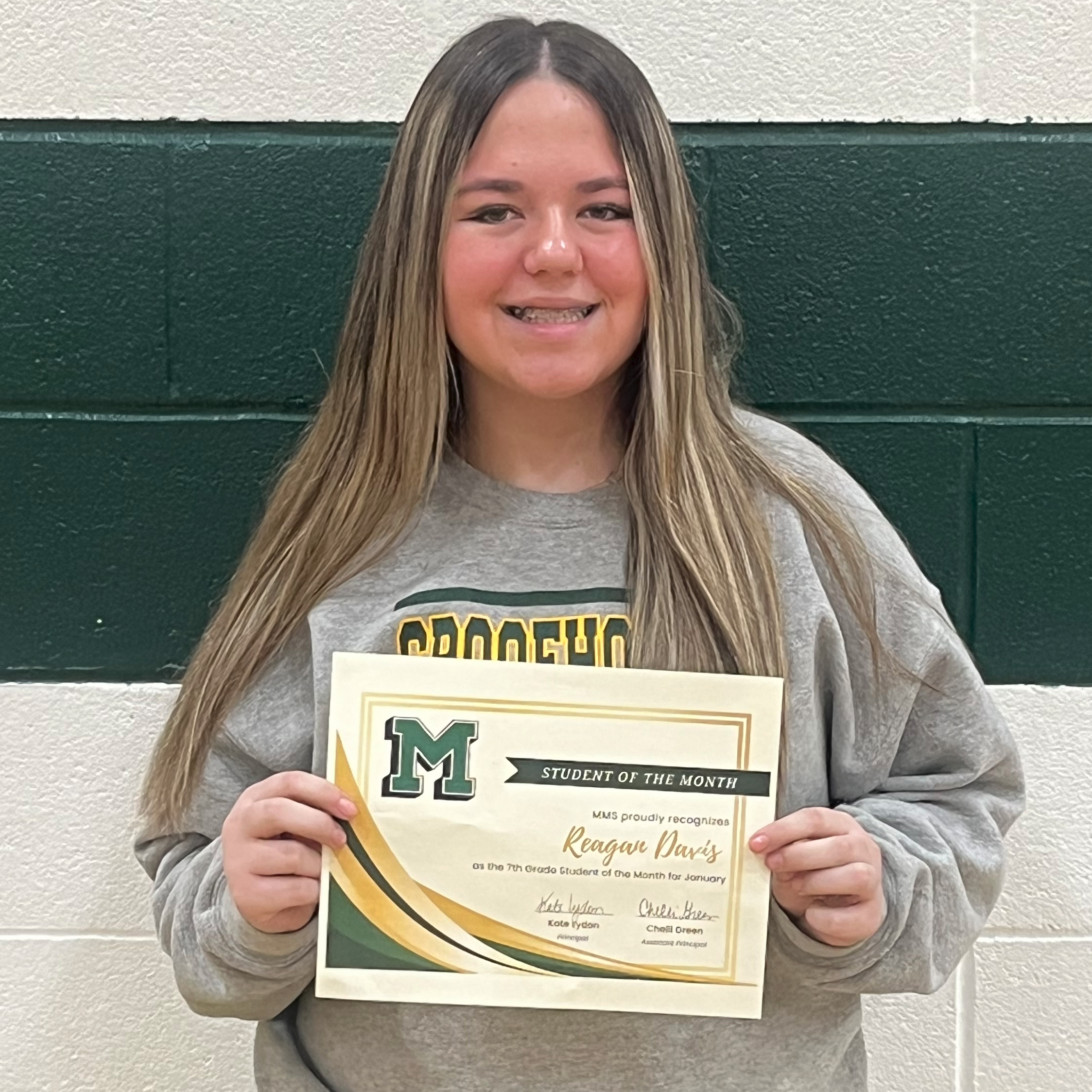 Reagan - MMS 7th Grade January Student of the Month