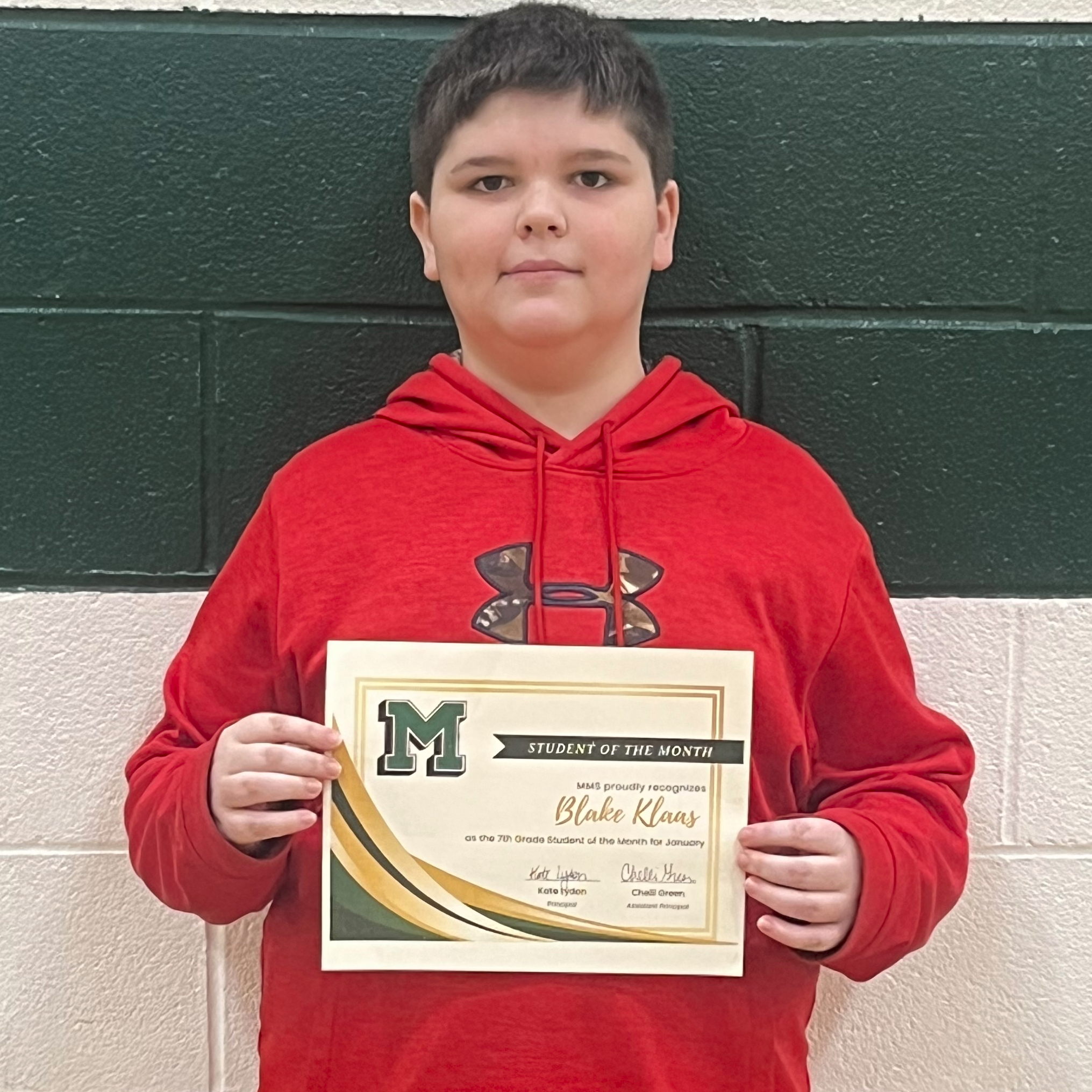 Blake - MMS 7th Grade January Student of the Month