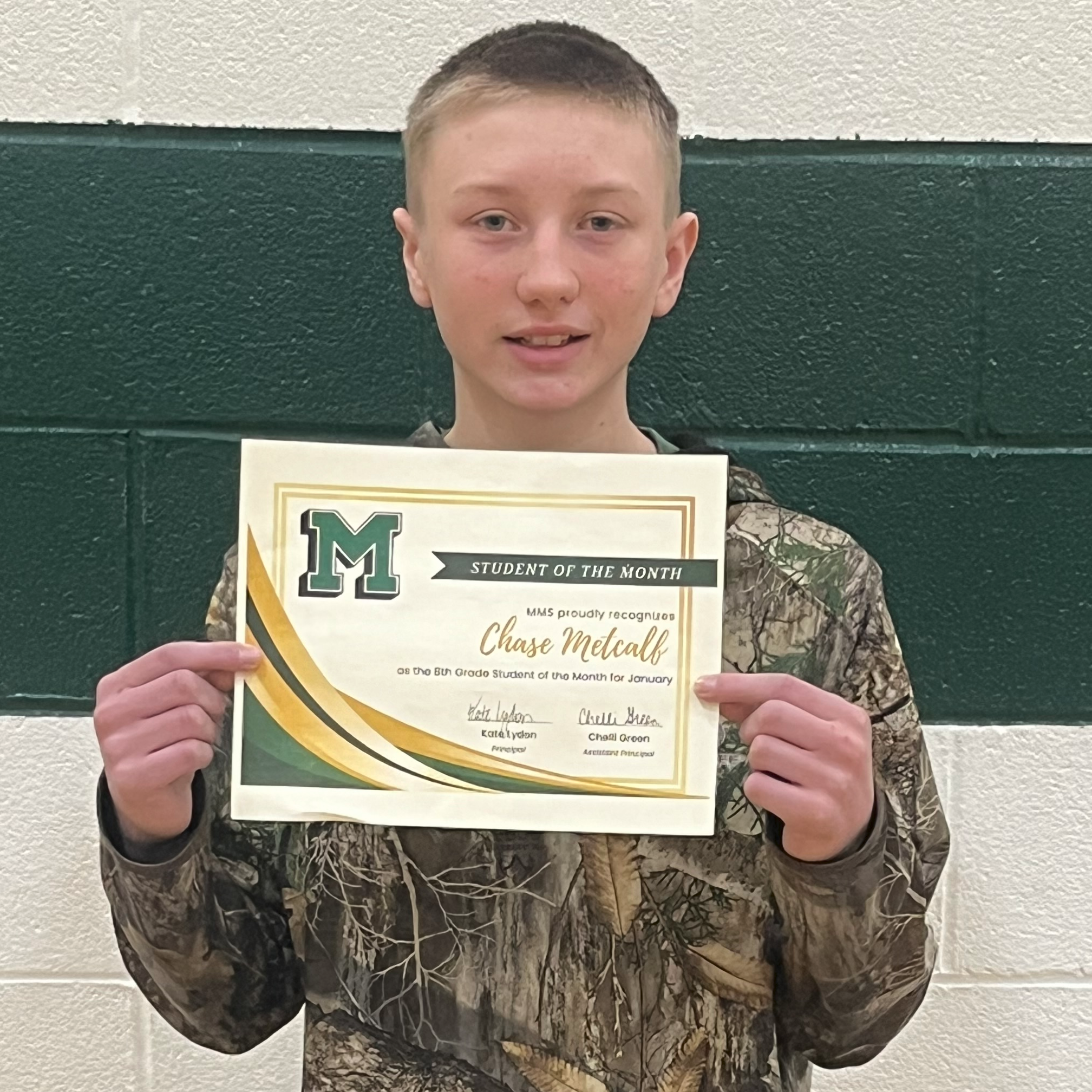 Chase - MMS 8th Grade January Student of the Month