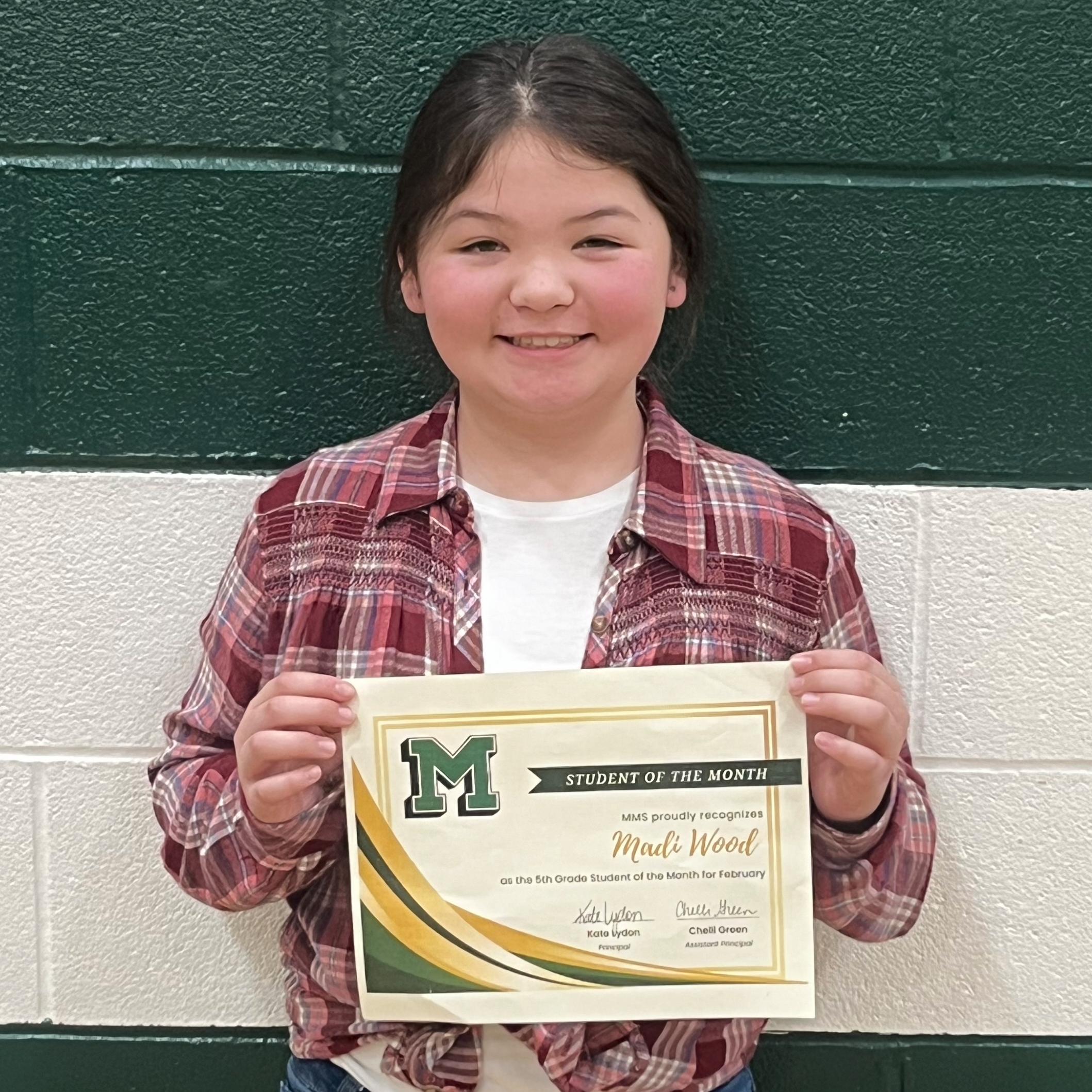 Madi - MMS 5th Grade February Student of the Month