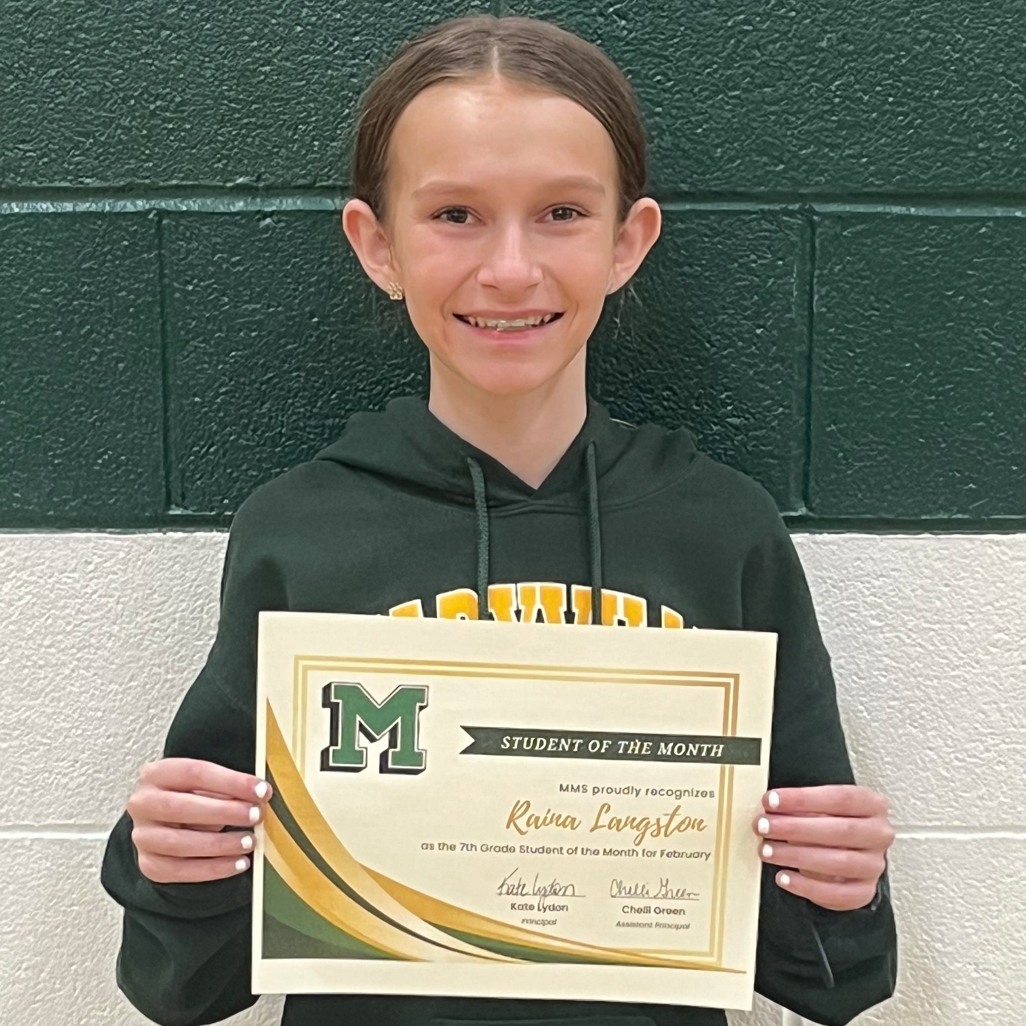 Raina - MMS 7th Grade February Student of the Month