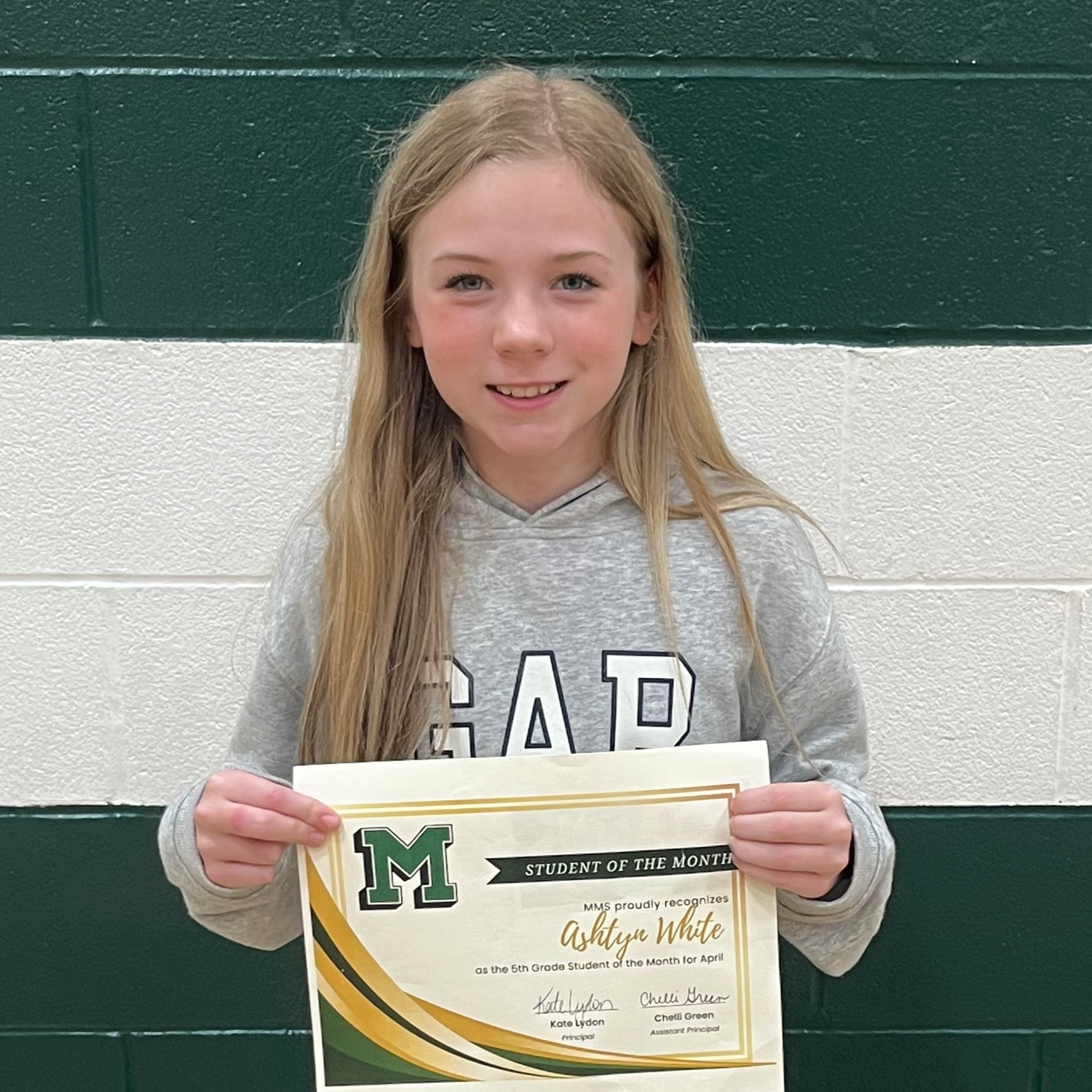 Ashtyn - MMS 5th Grade April Student of the Month