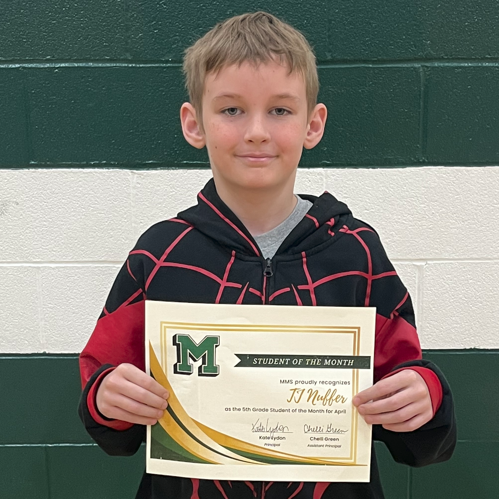 TJ - MMS 5th Grade April Student of the Month