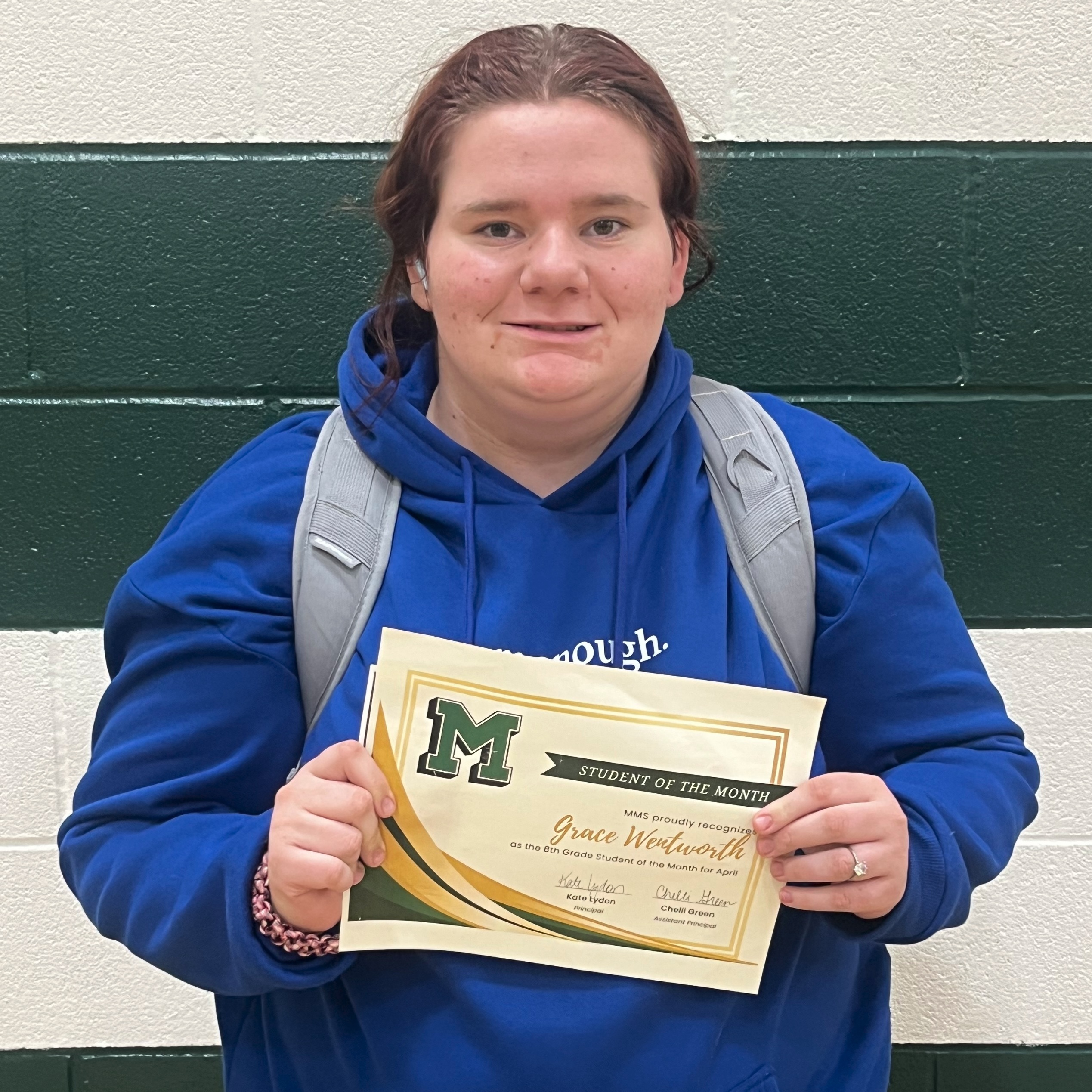 Grace - MMS 8th Grade April Student of the Month