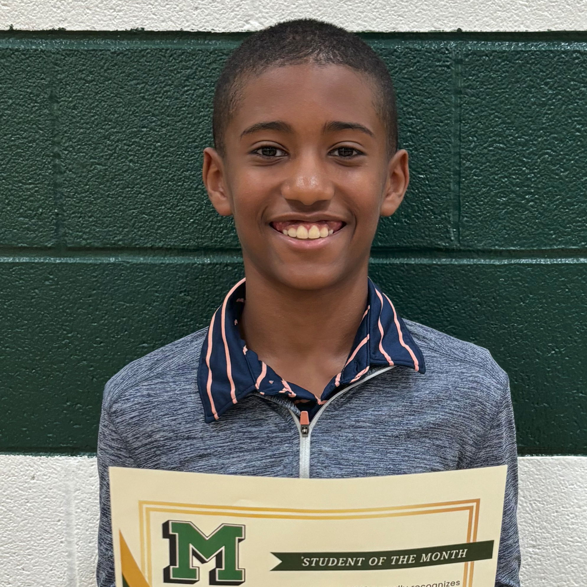 Solan - MMS 6th Grade September Student of the Month