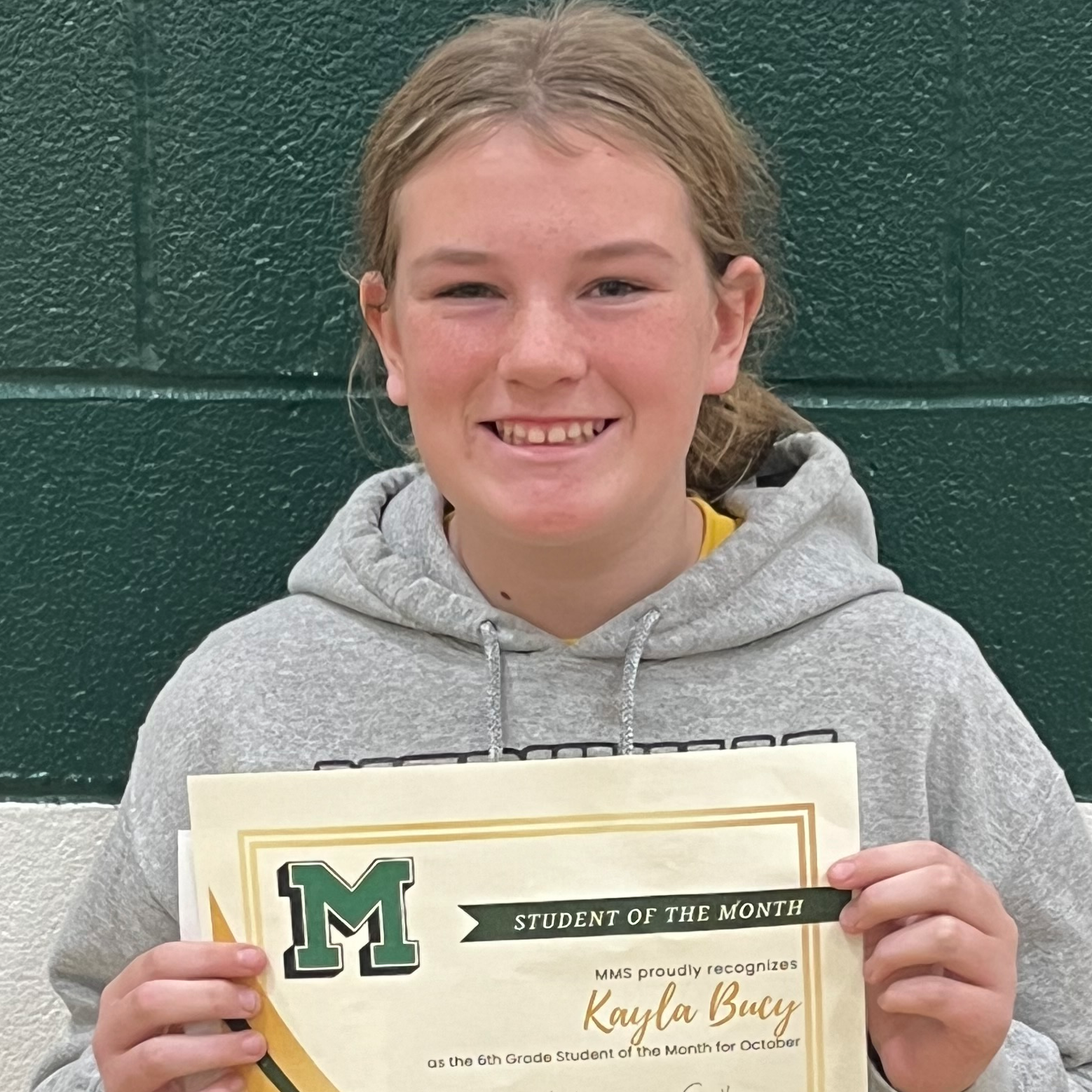 Kayla - MMS 6th Grade October Student of the Month