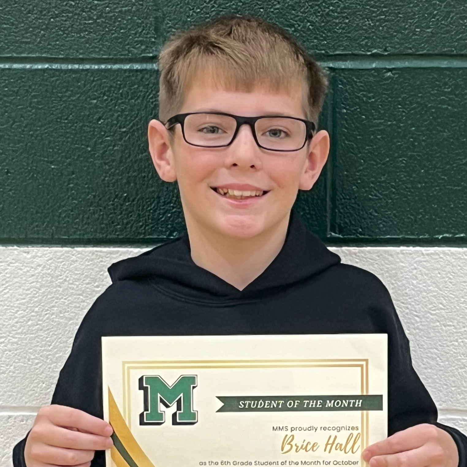 Brice - MMS 6th Grade October Student of the Month