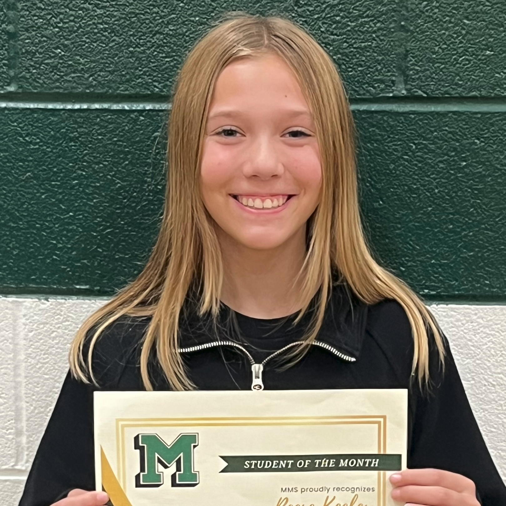 Reese - MMS 7th Grade October Student of the Month