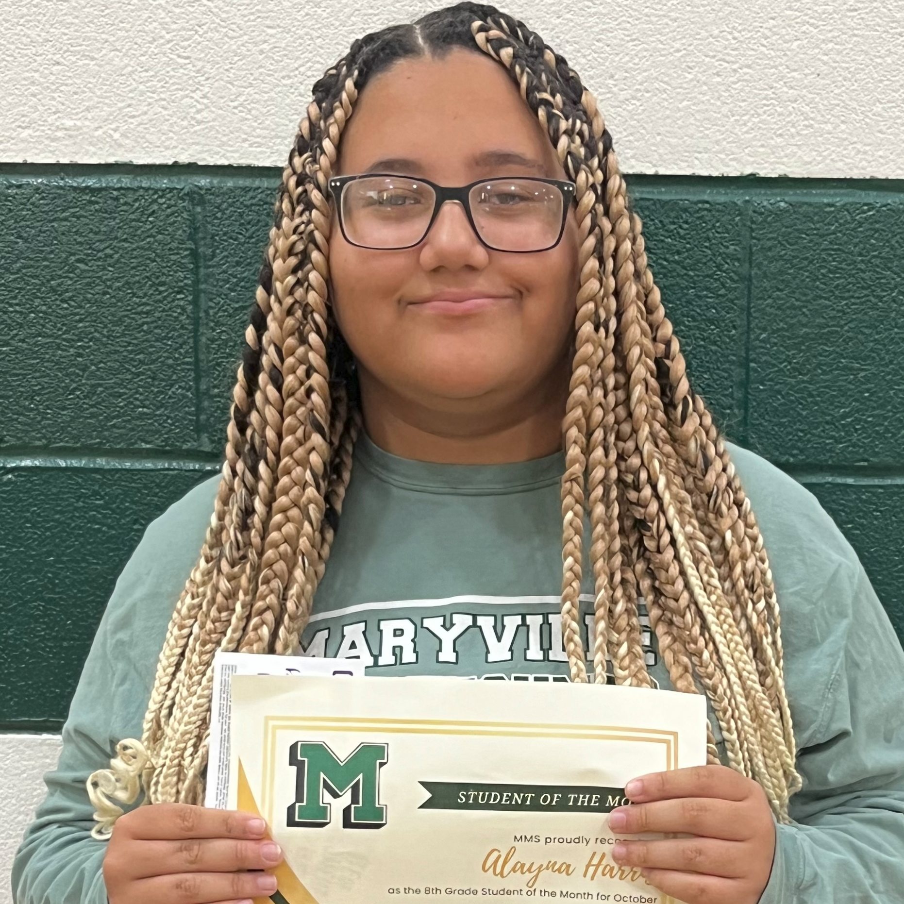 Alayna - MMS 8th Grade October Student of the Month