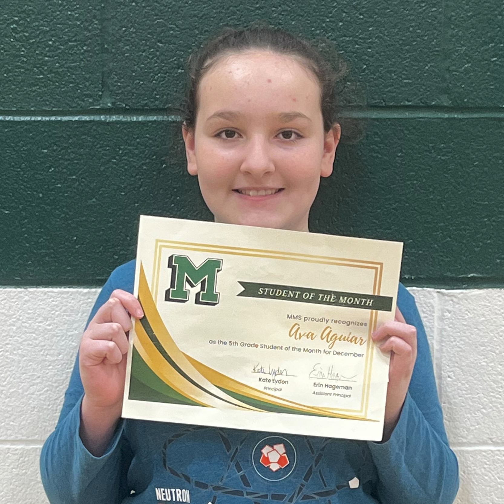 Ava - MMS 5th Grade December Student of the Month