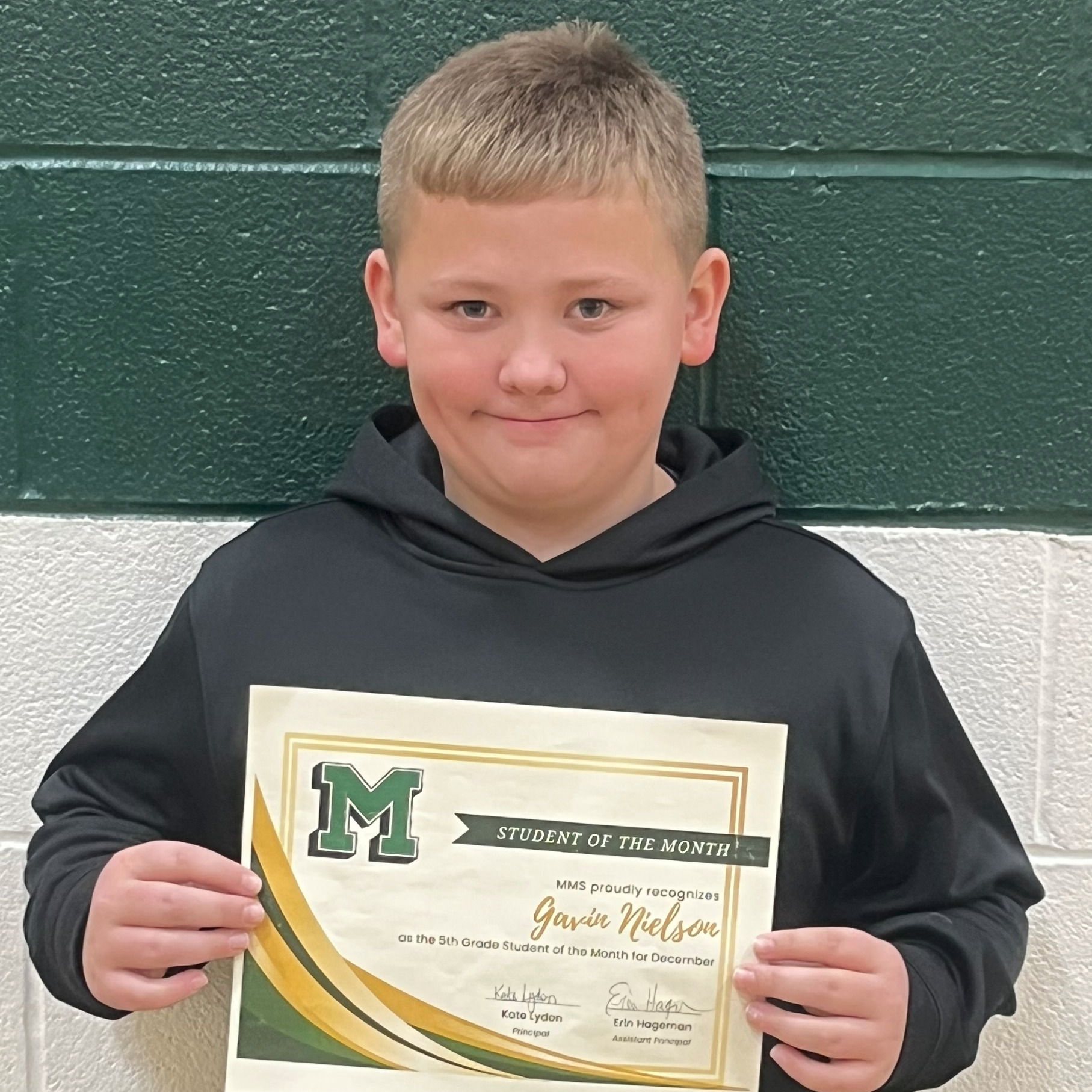 Gavin - MMS 5th Grade December Student of the Month