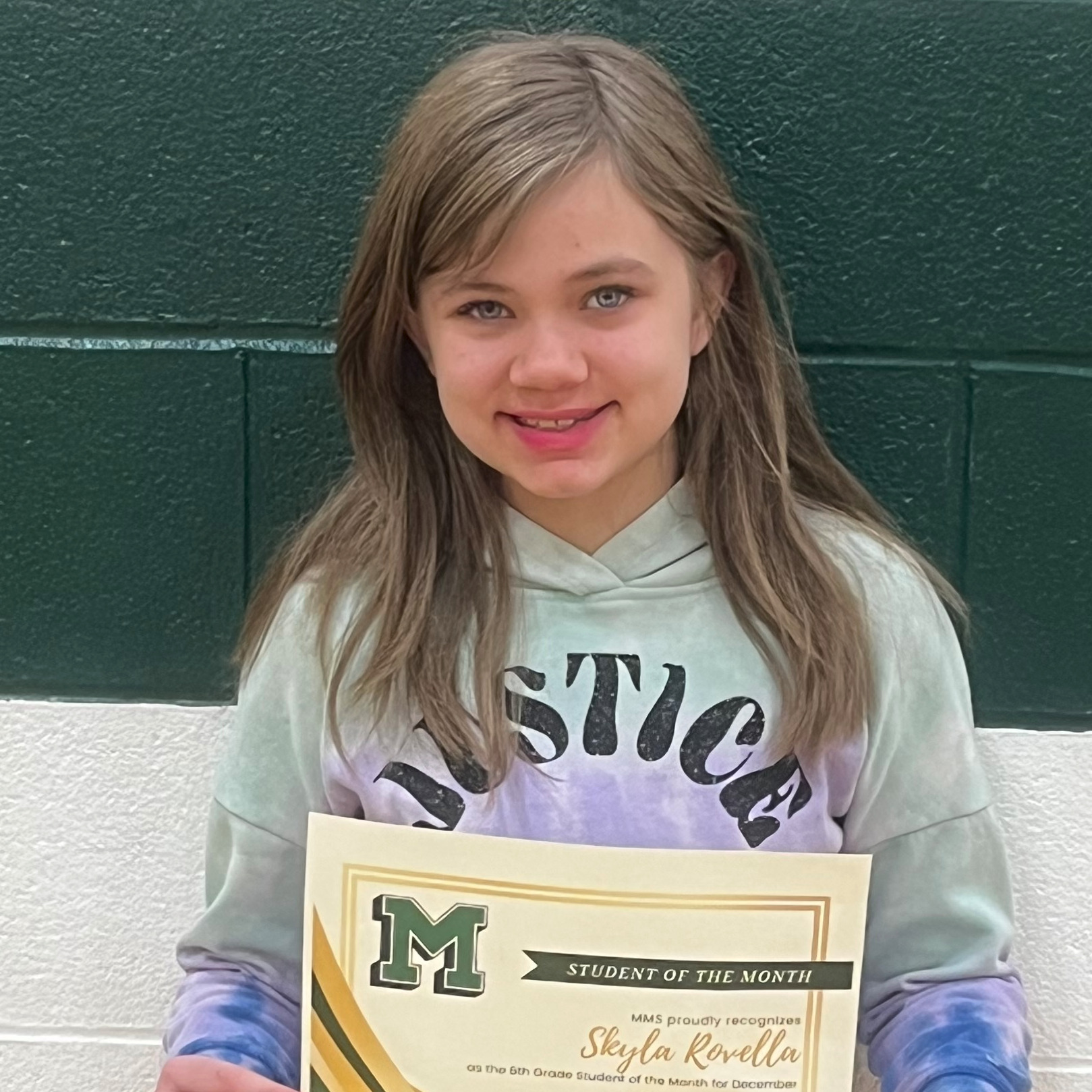 Skyla - MMS 6th Grade December Student of the Month