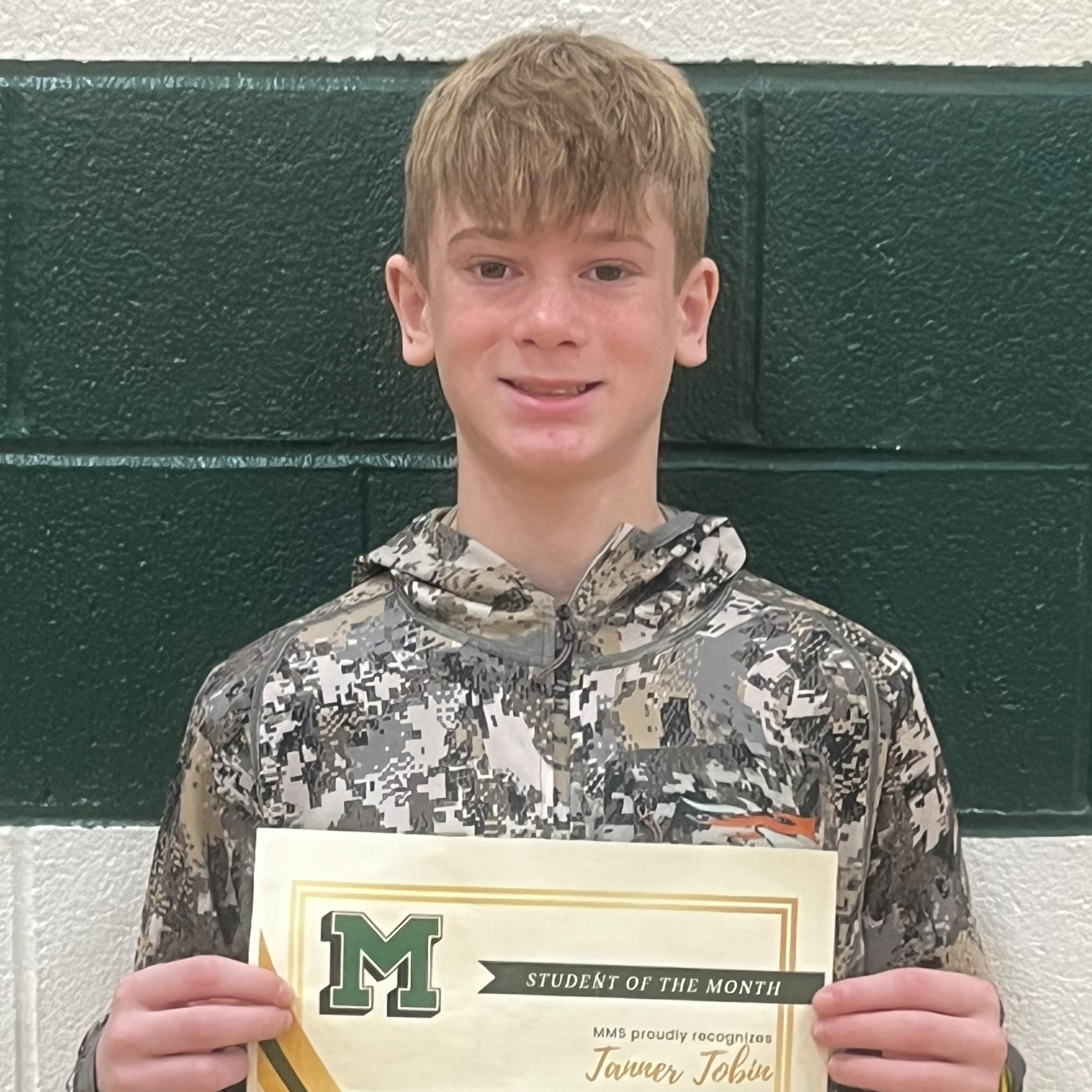 Tanner - MMS 7th Grade December Student of the Month