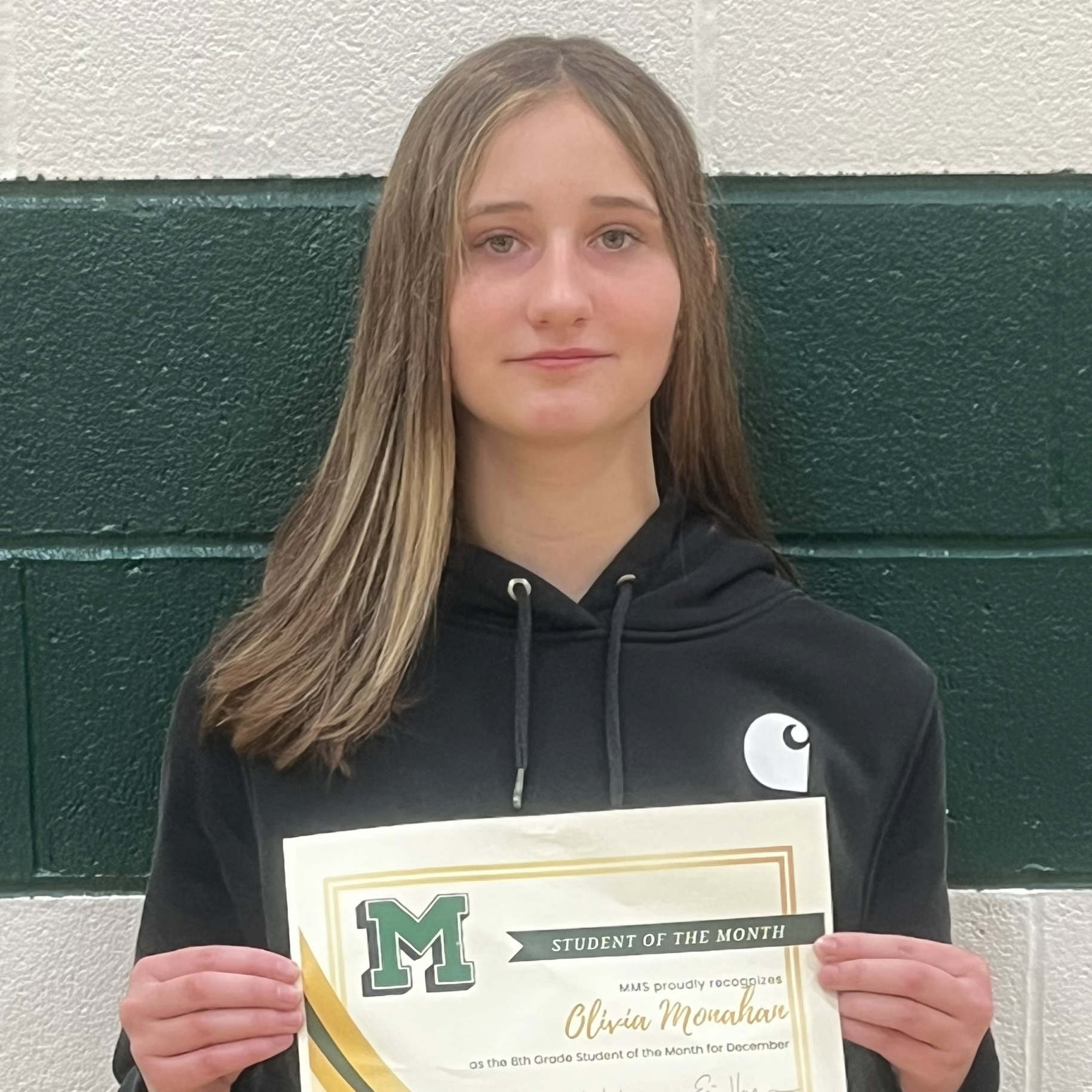 Olivia - MMS 8th Grade December Student of the Month