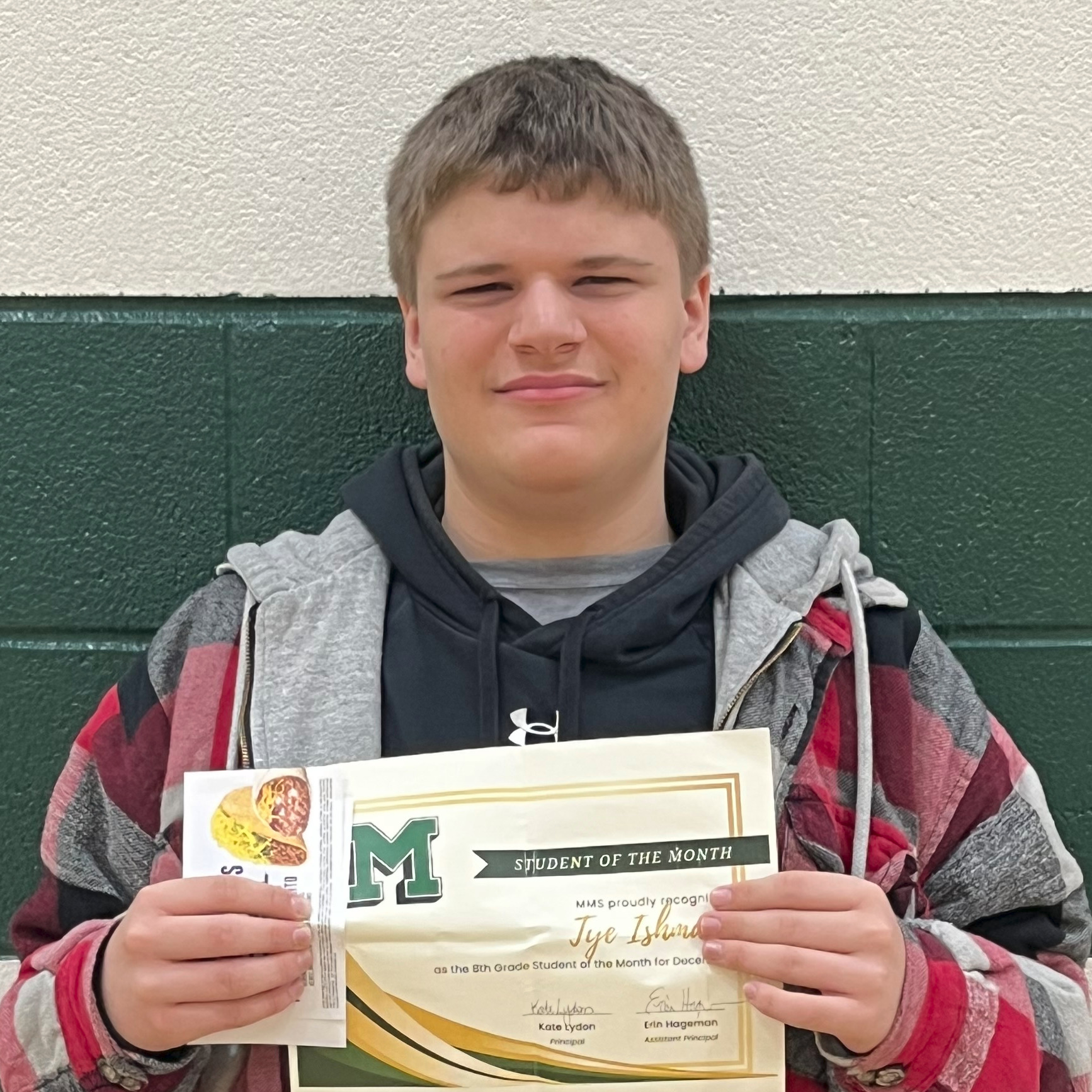 Tye - MMS 8th Grade December Student of the Month