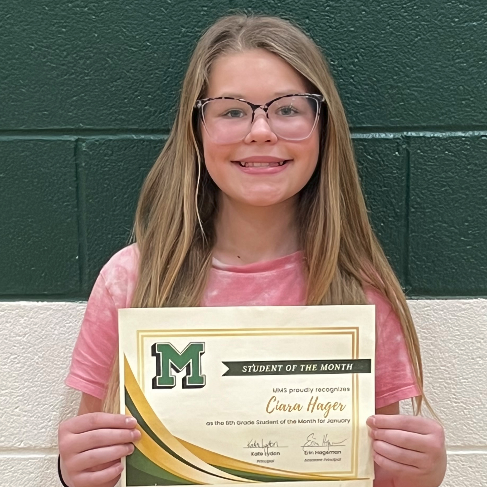 Ciara - MMS 6th Grade January Student of the Month