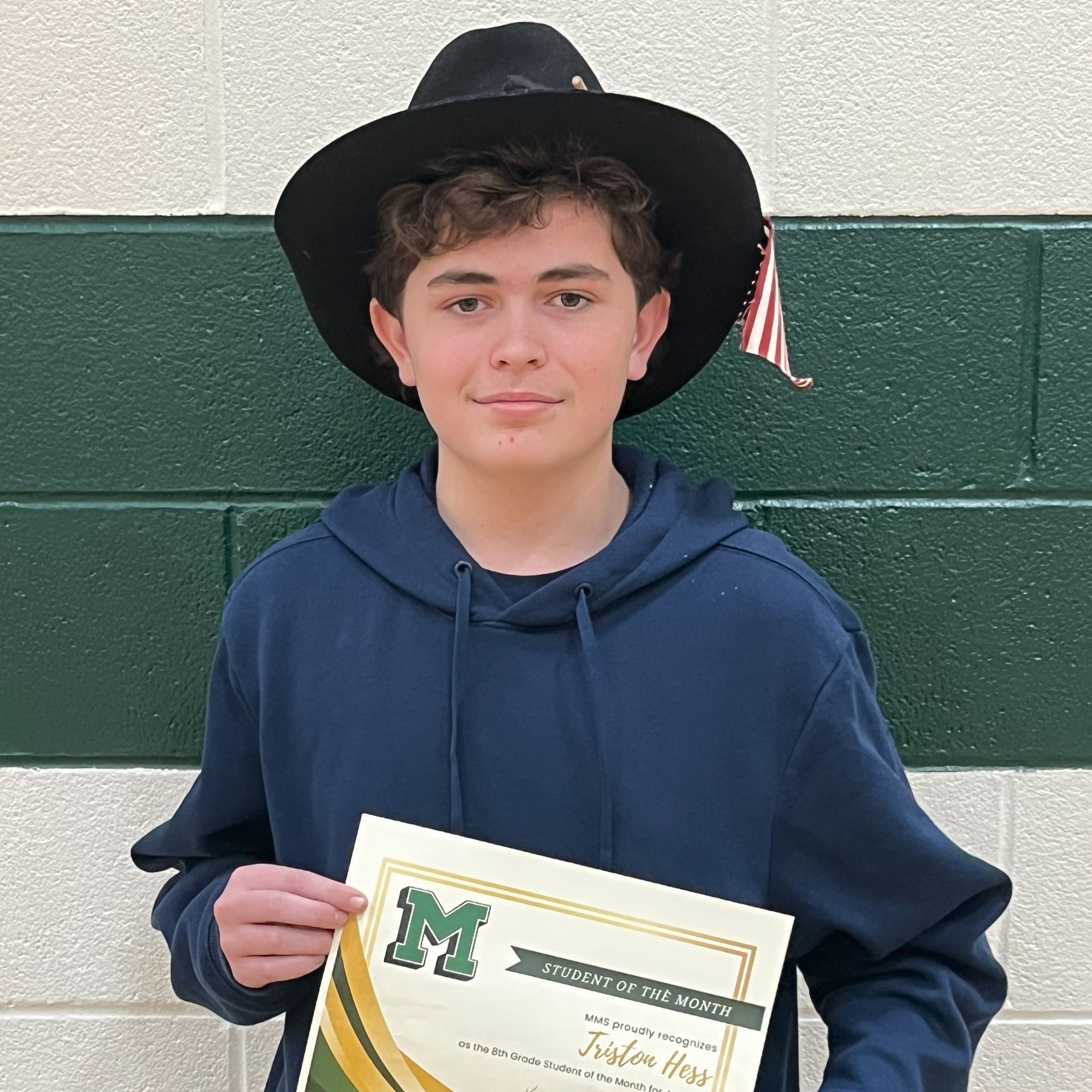 Triston - MMS 8th Grade January Student of the Month